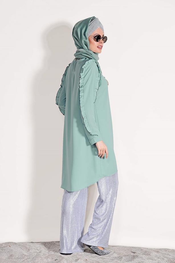 Hijab clothing  RUFFLE DETAILED TUNIC 162310 - TRENDTESETTÜR