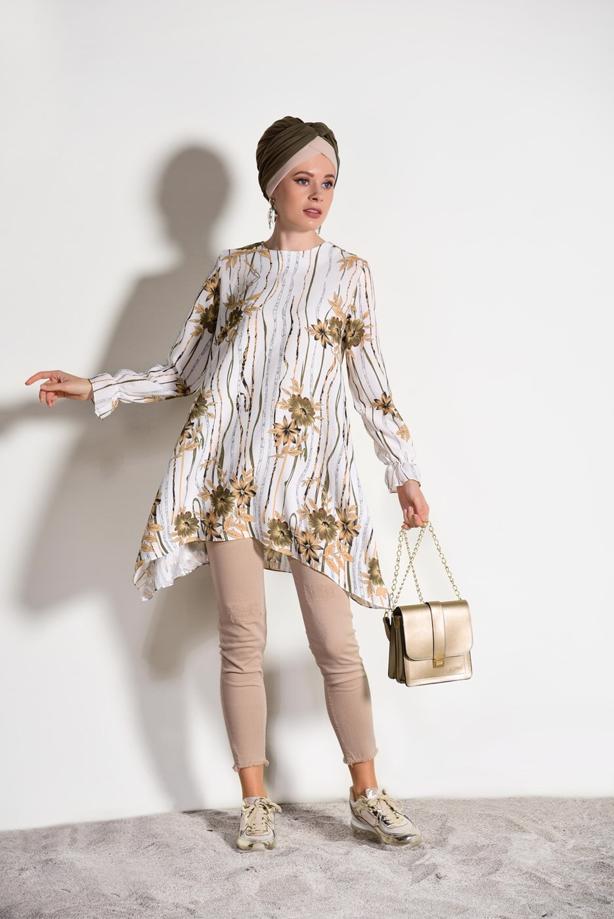 Hijab clothing  FLORAL TUNIC T 3035-1  - TRENDTESETTÜR