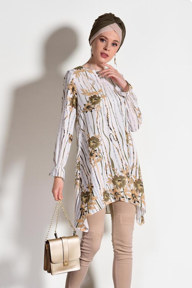 Hijab clothing  FLORAL TUNIC T 3035-1  - TRENDTESETTÜR
