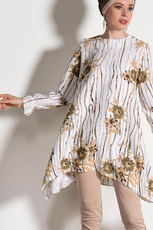 Hijab clothing  FLORAL TUNIC T 3035-1  - TRENDTESETTÜR