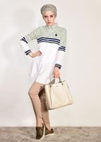 Vêtements hijab VERT TUNIQUE À RAYURES T 3809