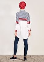 Hijab clothing NAVY BLUE STRIPE DETAIL TUNIC T 3809 