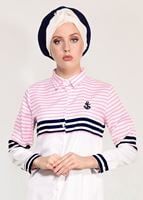 Hijab clothing PINK STRIPE DETAIL TUNIC T 3809 