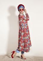 Hijab clothing CORAL PRINTED TUNIC 4697-1 