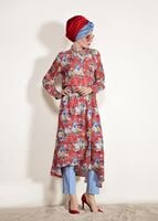 Hijab clothing CORAL PRINTED TUNIC 4697-1 