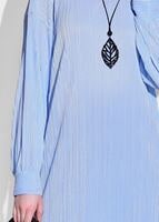 Tesettür giyim MAVİ T 612310 Lafaba-Piliseli Tunik