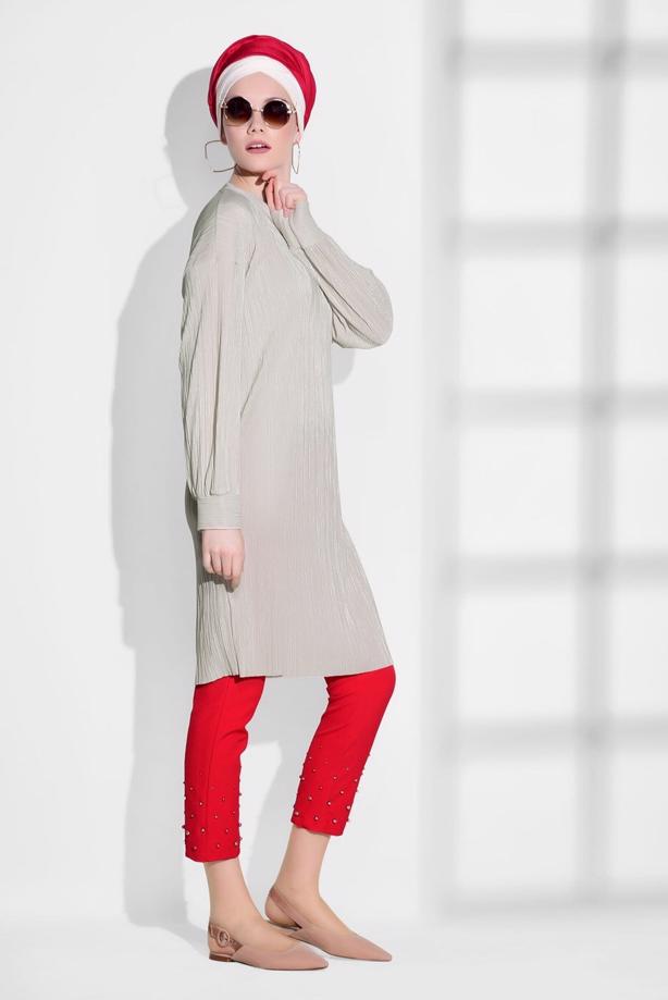 Hijab-Kleidung  T 612310 Lafaba-Piliseli Tunik - TRENDTESETTÜR