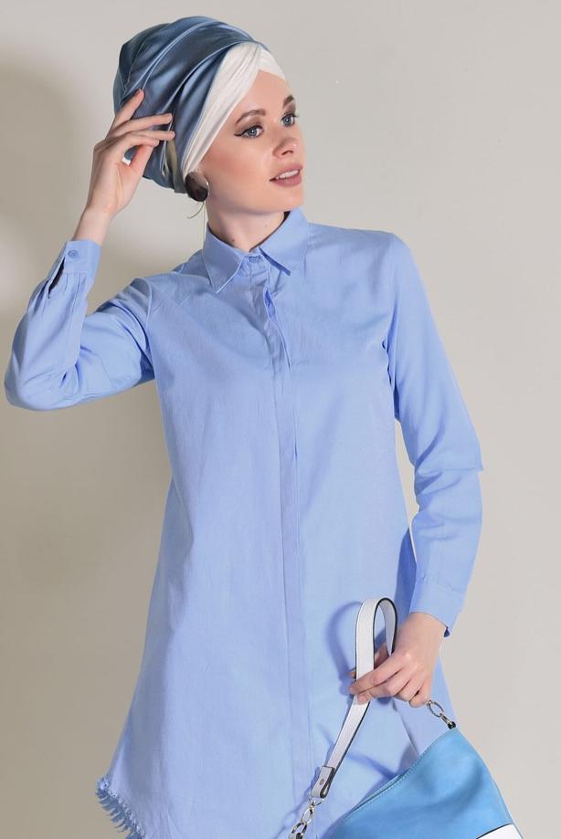Vêtements hijab  FRINGE DETAIL TUNIC 6365  - TRENDTESETTÜR