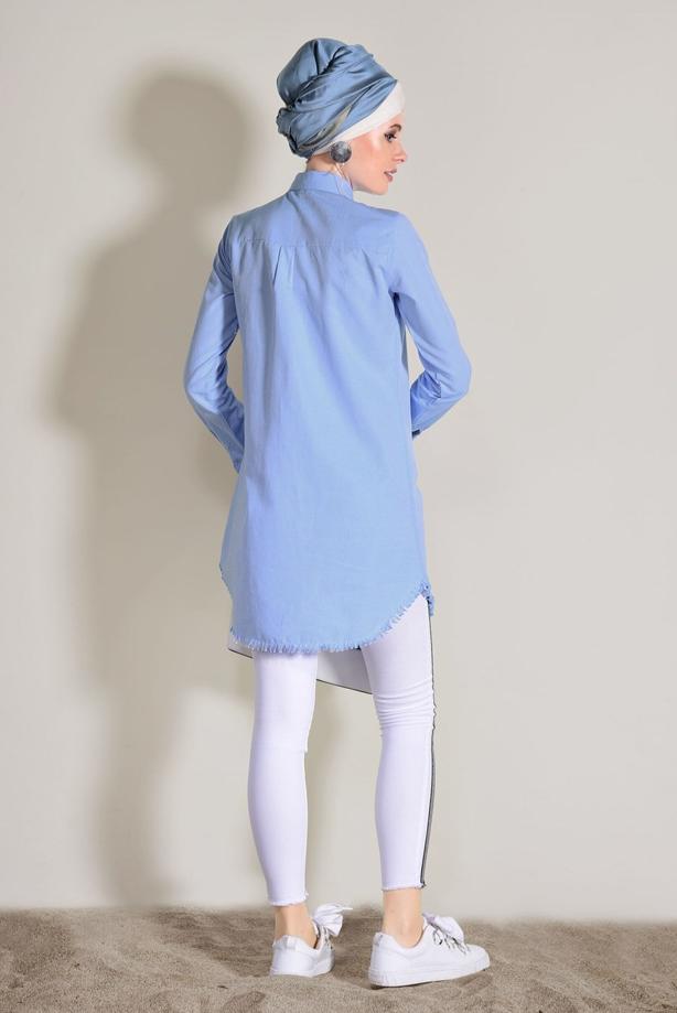 Vêtements hijab  FRINGE DETAIL TUNIC 6365  - TRENDTESETTÜR