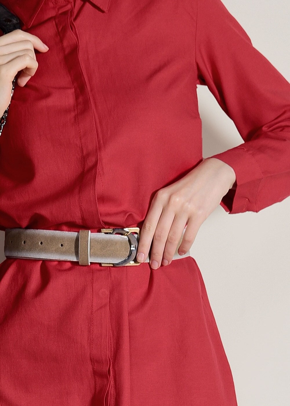 Vêtements hijab ROUGE TUNIQUE DÉTAIL FRANGE 6365