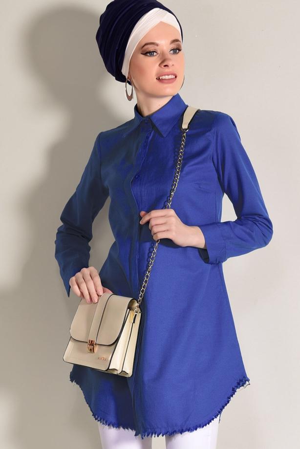 Vêtements hijab  FRINGE DETAIL TUNIC 6365  - TRENDTESETTÜR