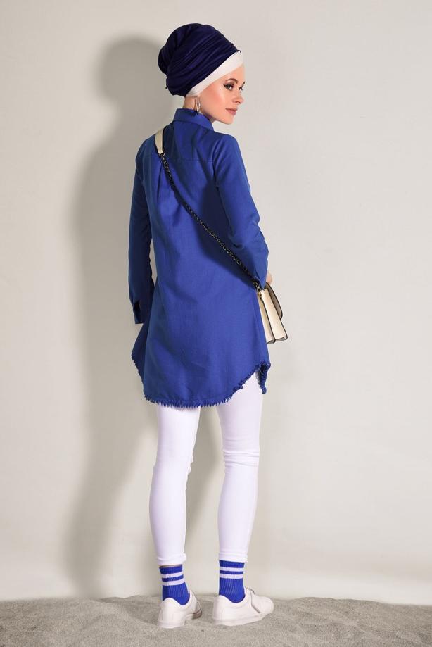 Vêtements hijab  FRINGE DETAIL TUNIC 6365  - TRENDTESETTÜR
