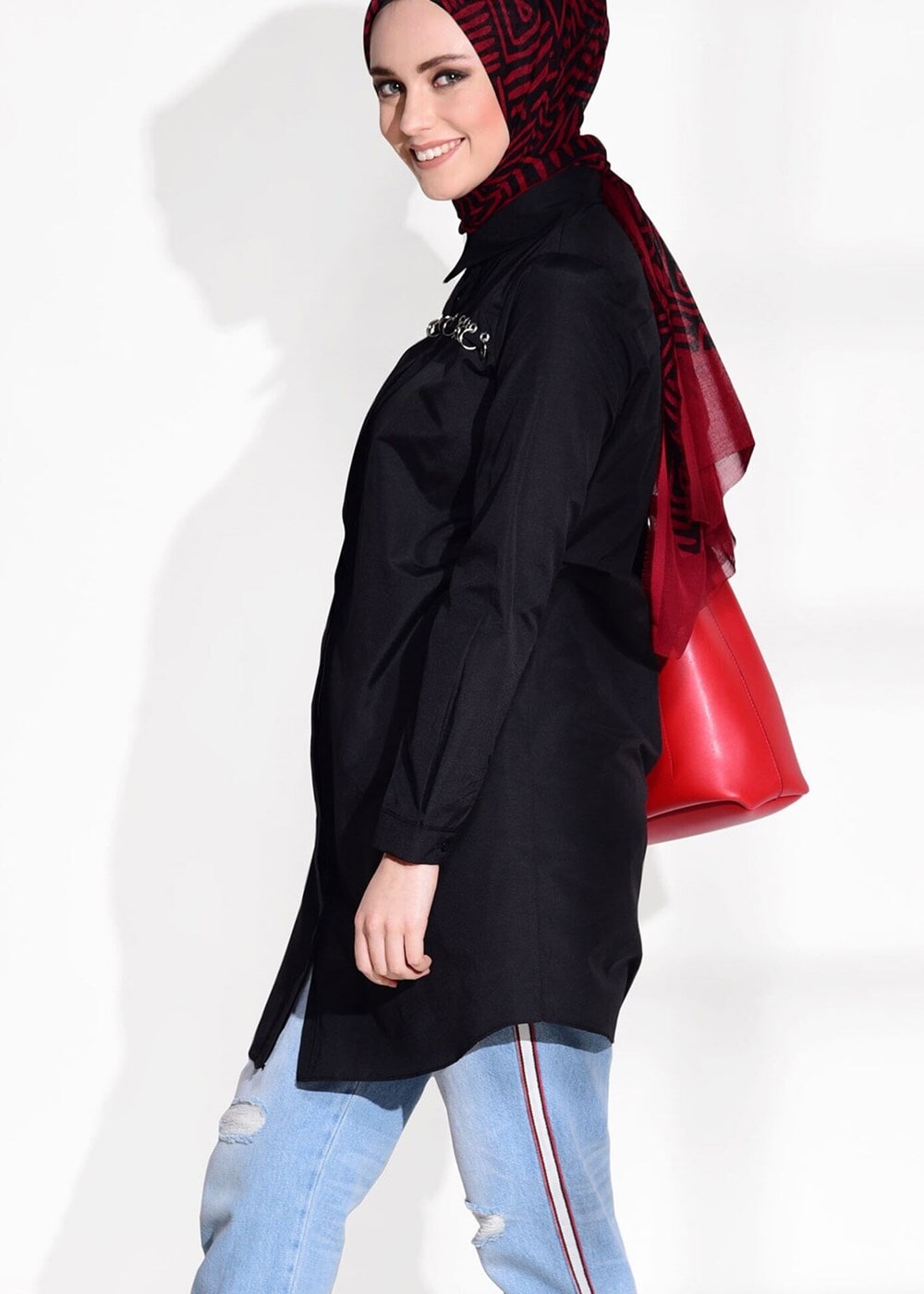 Vêtements hijab NOIR TUNIQUE 8878-1