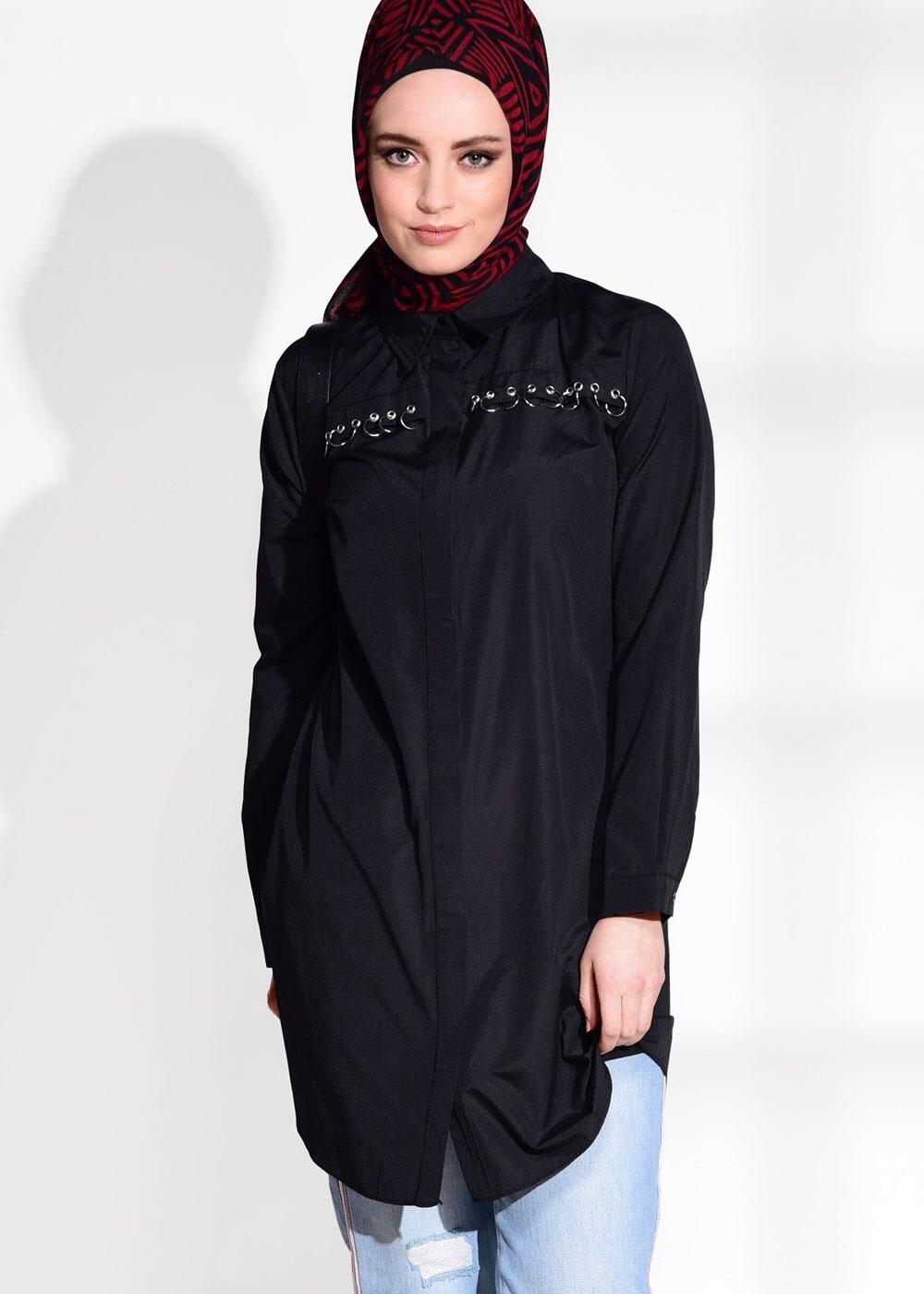 Vêtements hijab NOIR TUNIQUE 8878-1
