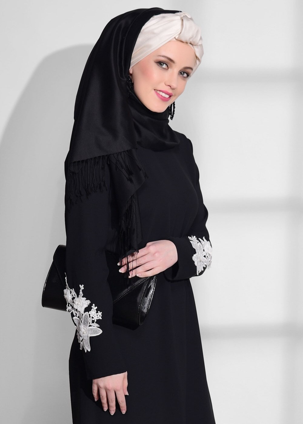 Hijab clothing BLACK FLOWER PRINTED TUNIC 891310 