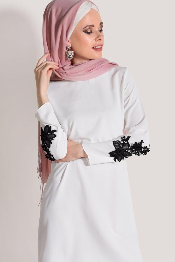 Vêtements hijab  FLOWER PRINTED TUNIC 891310  - TRENDTESETTÜR
