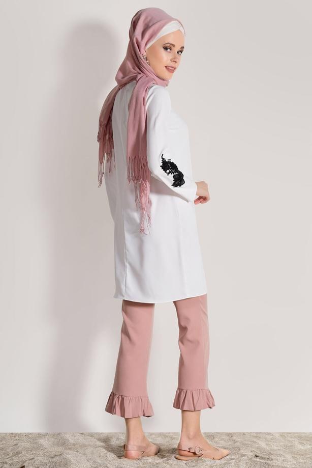 Vêtements hijab  FLOWER PRINTED TUNIC 891310  - TRENDTESETTÜR