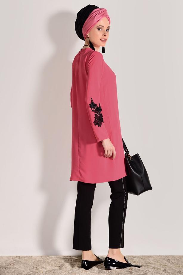 Vêtements hijab  FLOWER PRINTED TUNIC 891310  - TRENDTESETTÜR