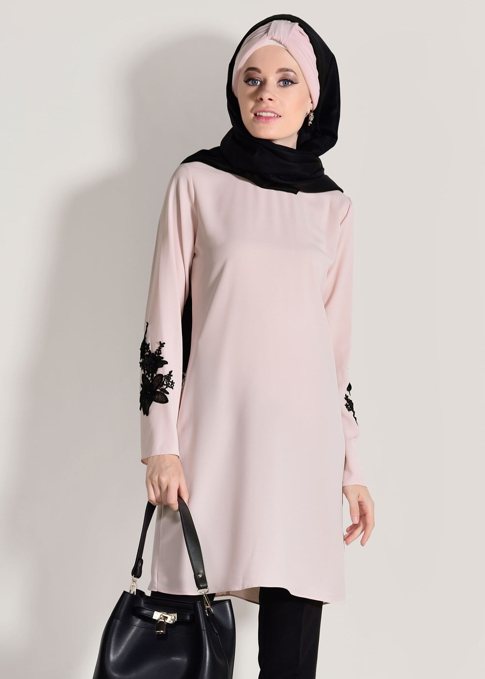 Vêtements hijab POUDRE TUNIQUE IMPRIMÉ FLEURS 891310