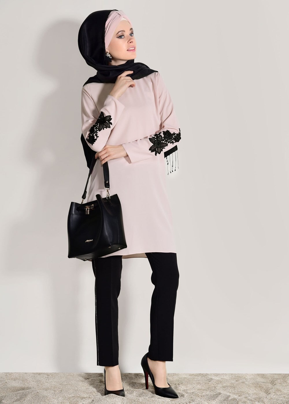 Vêtements hijab POUDRE TUNIQUE IMPRIMÉ FLEURS 891310