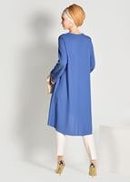 Tesettür giyim LACİVERT BONCUK İŞLEMELİ ASİMETRİK KESİM TUNİK 02071