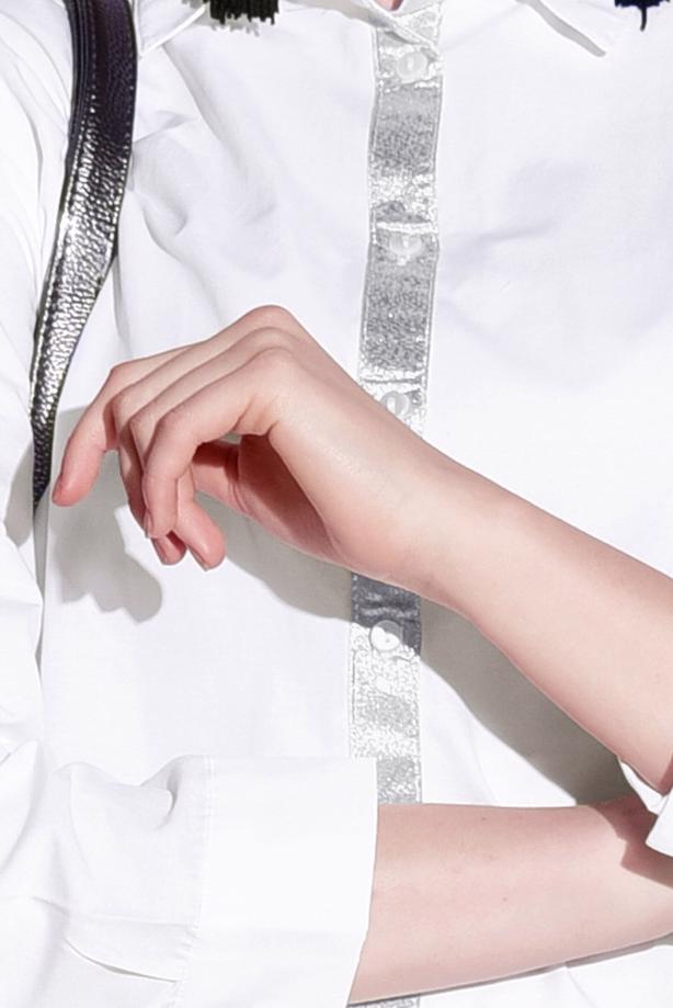 Tesettür giyim  T 03031 H Fashion- Erkek Yaka Tunik - TRENDTESETTÜR