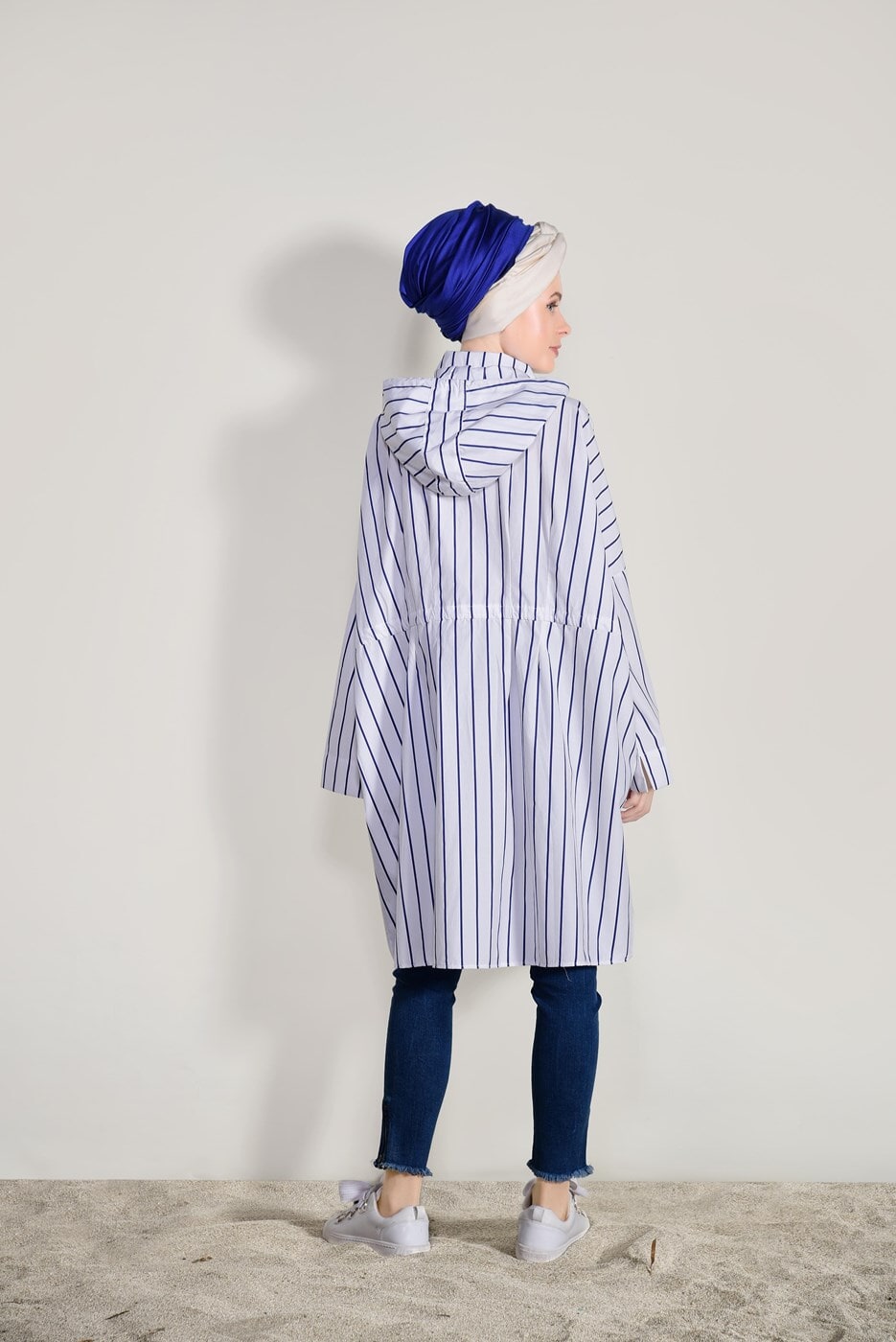 Hijab clothing WHITE ELASTIC AT THE WAIST TUNIC 11034 