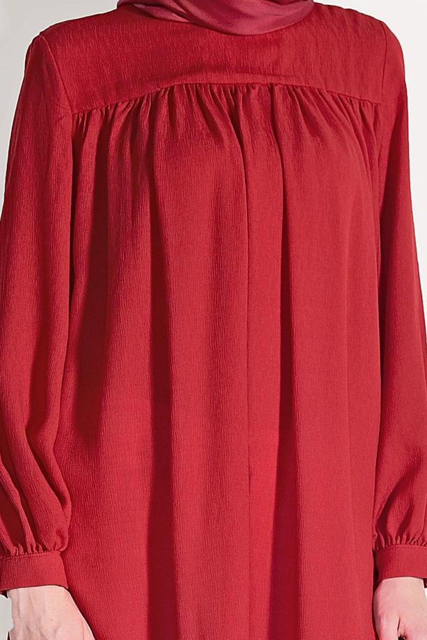 Tesettür giyim  ÖNÜ BÜZGÜLÜ TUNİK 11461 - TRENDTESETTÜR