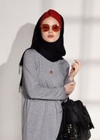 Hijab clothing GREY T 17315 Allday-Spor Tunik