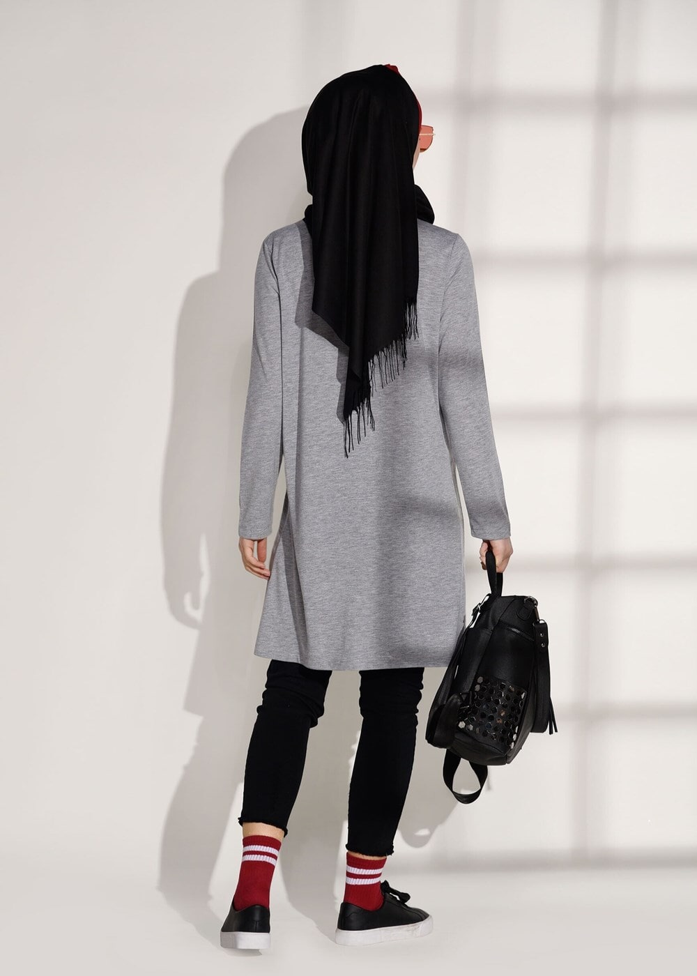 Hijab clothing GREY T 17315 Allday-Spor Tunik