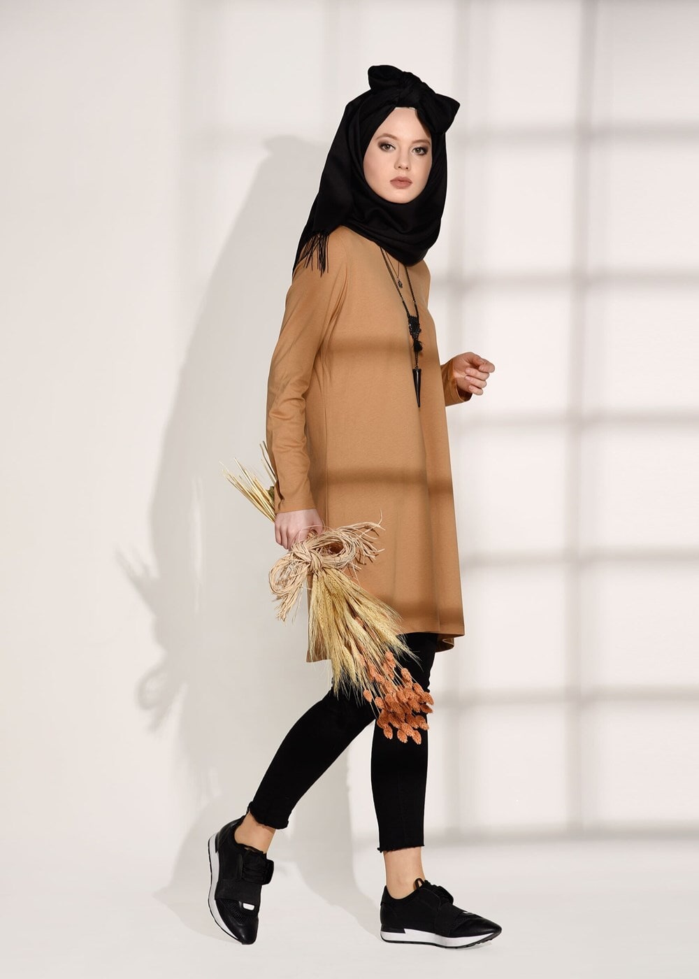 Vêtements hijab JAUNE T 17315 Allday-Spor Tunik