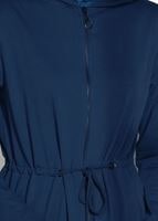 Tesettür giyim LACİVERT FERMUARLI KAPÜŞONLU TUNİK 18605 