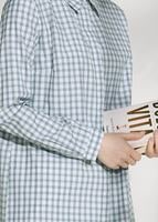 Tesettür giyim YEŞİL T 25615 Allday-Gizli Patlı Ekose Gömlek