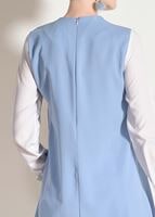 Tesettür giyim MAVİ T 26781 Elegance- Boncuk İşlemeli 2&prime;li Tunik