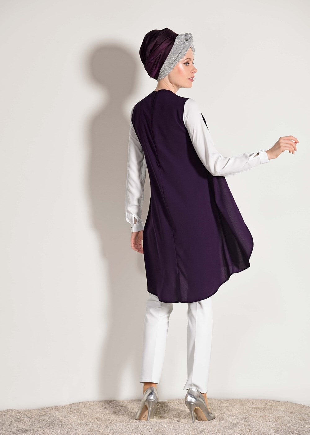 Tesettür giyim MOR T 26781 Elegance- Boncuk İşlemeli 2&prime;li Tunik