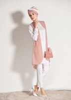 Tesettür giyim PUDRA T 26781 Elegance- Boncuk İşlemeli 2&prime;li Tunik