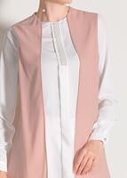 Tesettür giyim PUDRA T 26781 Elegance- Boncuk İşlemeli 2&prime;li Tunik