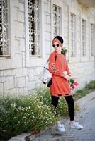 Tesettür giyim TURUNCU T 30361 İkoll- Spor Tunik