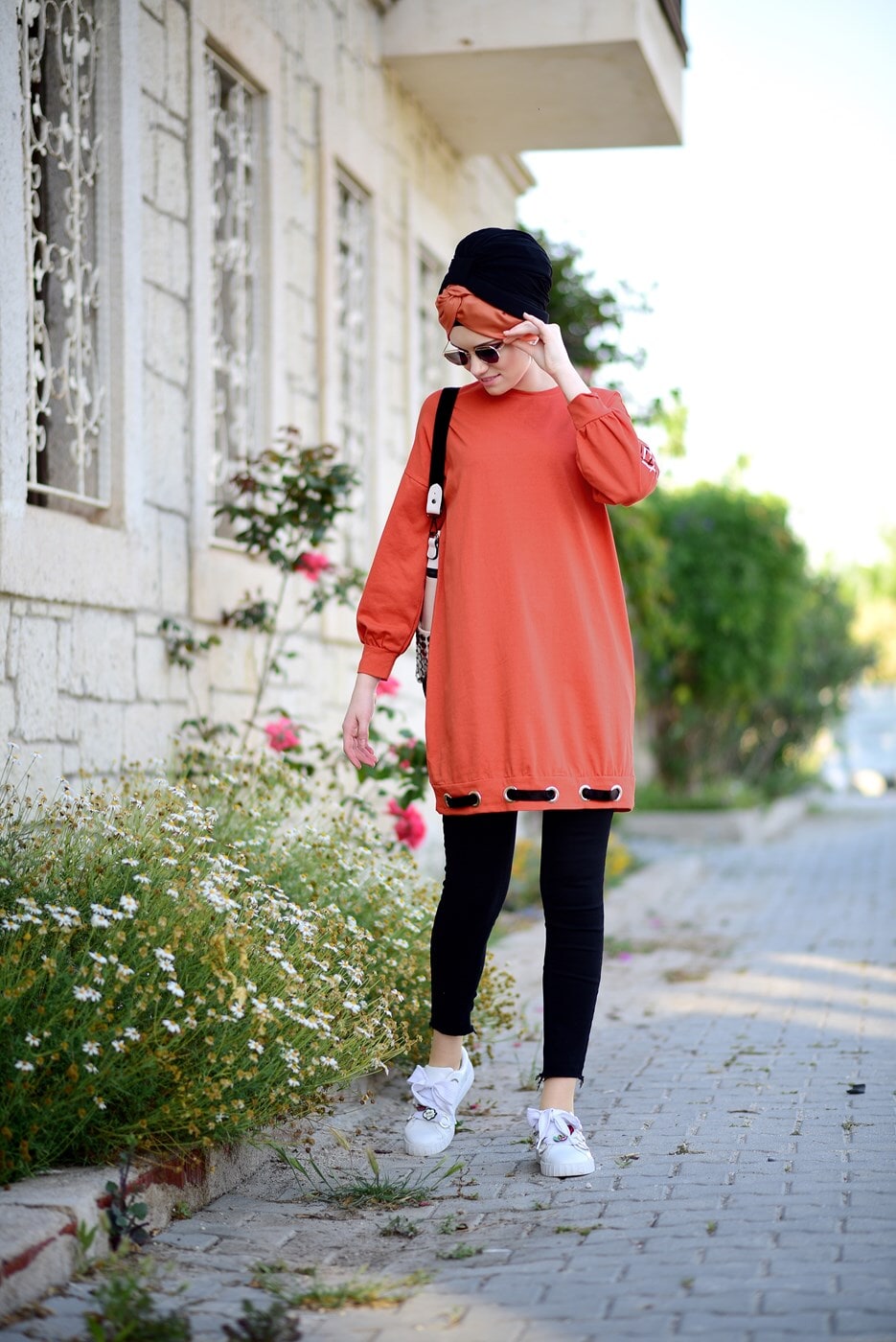 Tesettür giyim TURUNCU T 30361 İkoll- Spor Tunik