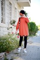 Tesettür giyim TURUNCU T 30361 İkoll- Spor Tunik