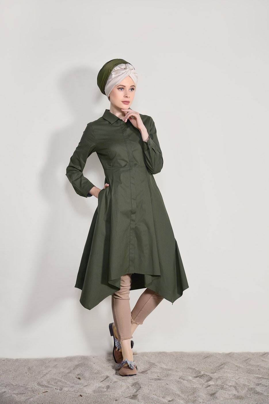Hijab clothing KHAKI TUNIC 39012 