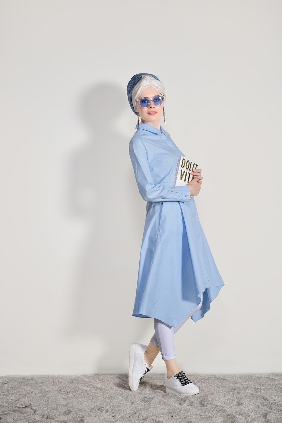 Hijab clothing BLUE TUNIC 39012 