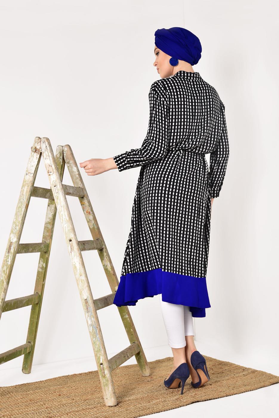 Hijab clothing BLACK PATTERNED TUNIC T 42032