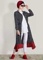 Vêtements hijab NOIR TUNIQUE À MOTIFS T 42032 