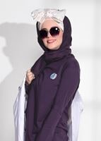 Tesettür giyim MOR BASKI DETAYLI PENYE TUNİK 43515 