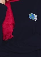 Tesettür giyim LACİVERT BASKI DETAYLI PENYE TUNİK 43515 