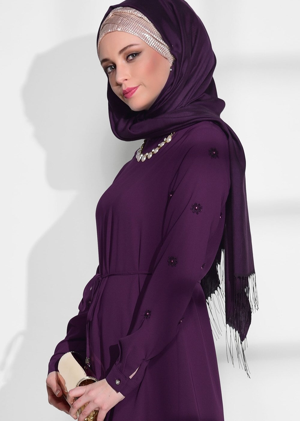 Tesettür giyim MOR T 52781 Elegance- Güpür Detaylı Tunik