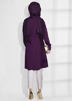 Tesettür giyim MOR T 52781 Elegance- Güpür Detaylı Tunik