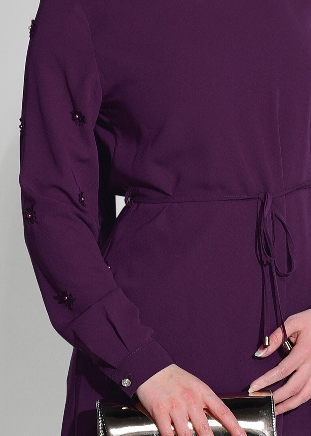 Tesettür giyim MOR T 52781 Elegance- Güpür Detaylı Tunik