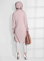 Tesettür giyim PUDRA T 52781 Elegance- Güpür Detaylı Tunik